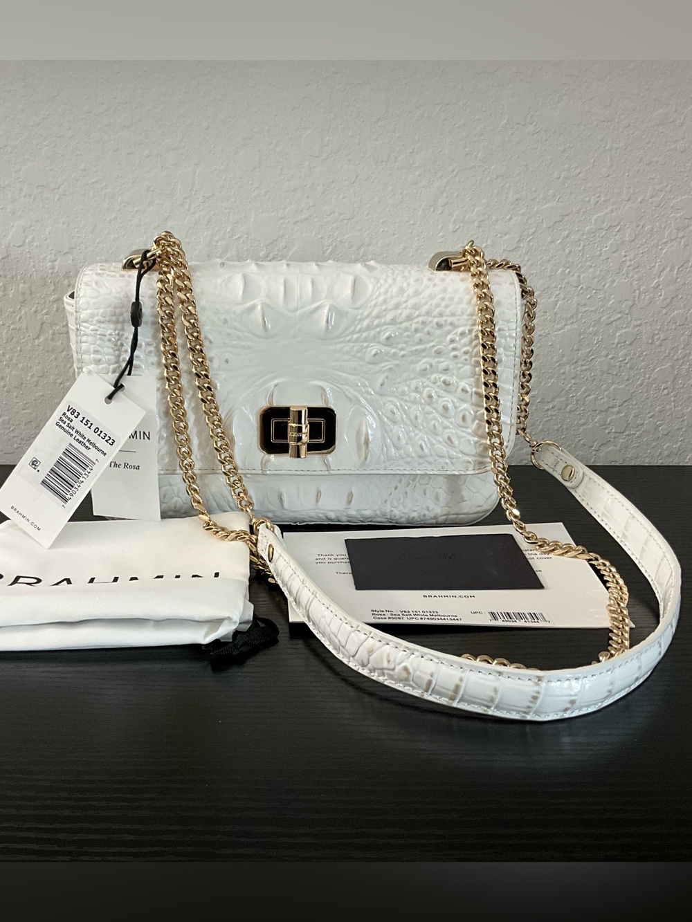 Brahmin Rosa SEA SALT WHITE MELBOURNE Crossbody Shoulder Bag NWT